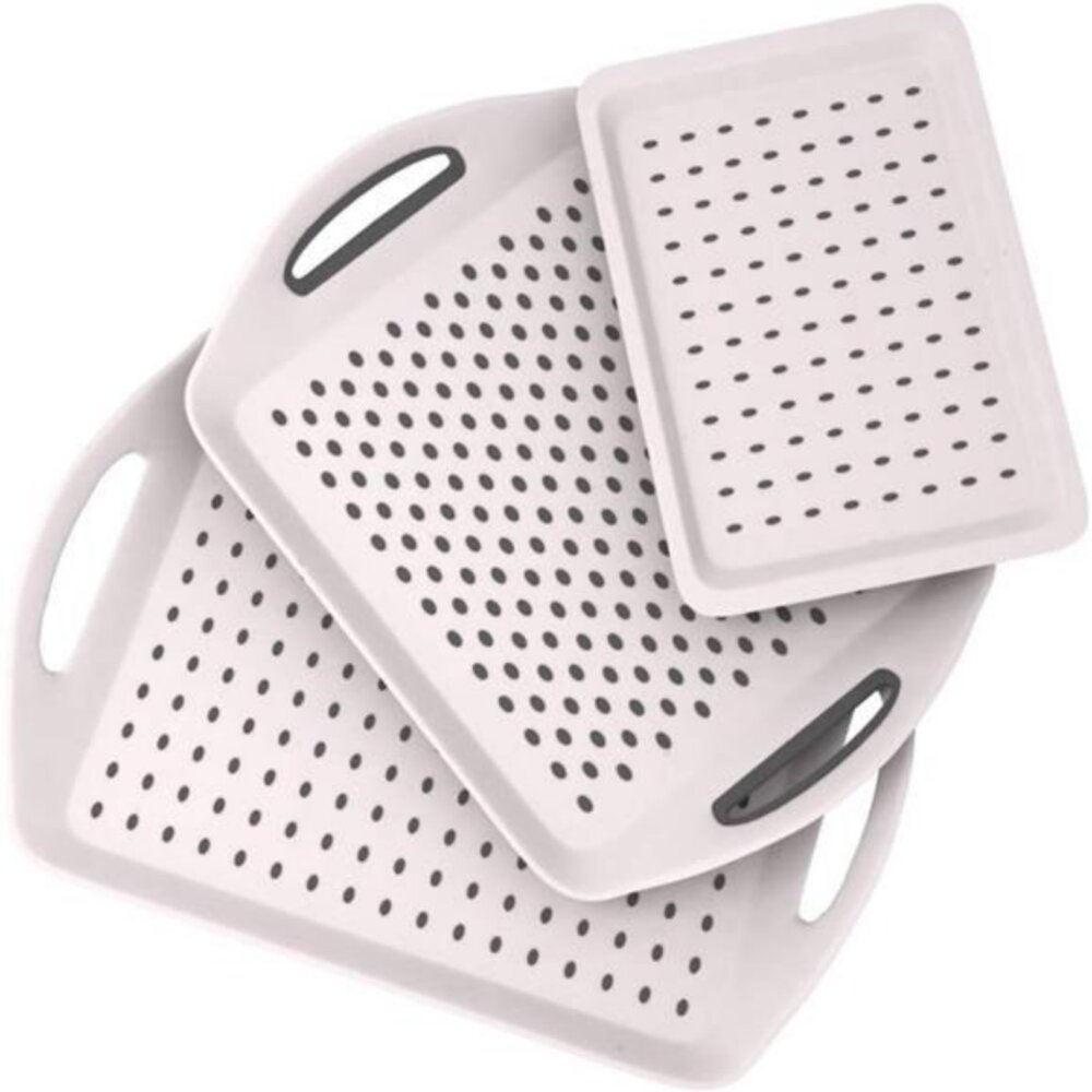 New 3PCS Anti-Slip Food Serving Tray |Breakfast Tray |Dinner, Bed Tray |Lap Tray